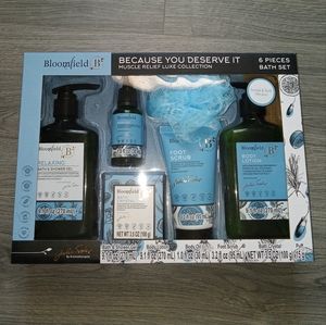 Bloomfield Julie Foster "Because You Deserve It" Muscle Relief 6 Pc Bath Set NEW